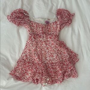 Floral Puff Sleeve Dress Romper